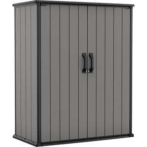 image:imageKeter Premier Tall 46x56 ft Resin Outdoor Storage Shed Backyard Garden Shed with Shelving Brackets for Tools Patio Furniture Pool amp Bike Storage Grey amp Black 62 cu ft Capacity