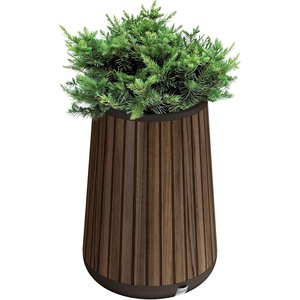 image:imageKeter Signature 216 Inch Tall Square Large Wood Look Planter for Indoor or Outdoor Flower Pot Ideal for Patio Deck and Front Porch Decor RosewoodConic Tall