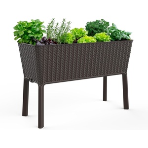 image:imageKeter Splendor 317 Gallon Raised Garden Bed with Self Watering Planter Box and Drainage PlugPerfect for Growing Fresh Vegetables Flowers and Herbs BrownBrown