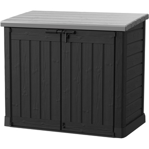 image:imageKeter StoreItOut Prime 43 x 37 ft Outdoor Resin Storage Shed with Easy Lift Hinges Perfect for Yard Tools Pool Toys and Garden Accessories GreyBlack
