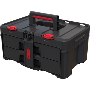 image:imageStack N Roll 4Piece Rolling Tool Storage System  Includes Large Rolling Tool Box 2Drawer Tool Box amp 2 Tray Organizers  Modular Stackable Tool Storage with Wheels for Garage amp Workshop2 Drawer
