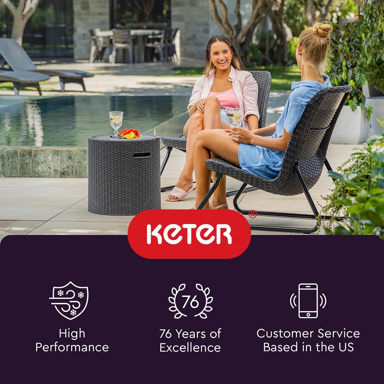 image:imageKeter Cool Side Table Cooler 3 in 1 Outdoor Patio Table and Ice Chest Storage Ideal Hot Tub Table Decor and Outdoor Patio Bar Portable Bar CappuccinoGraphite