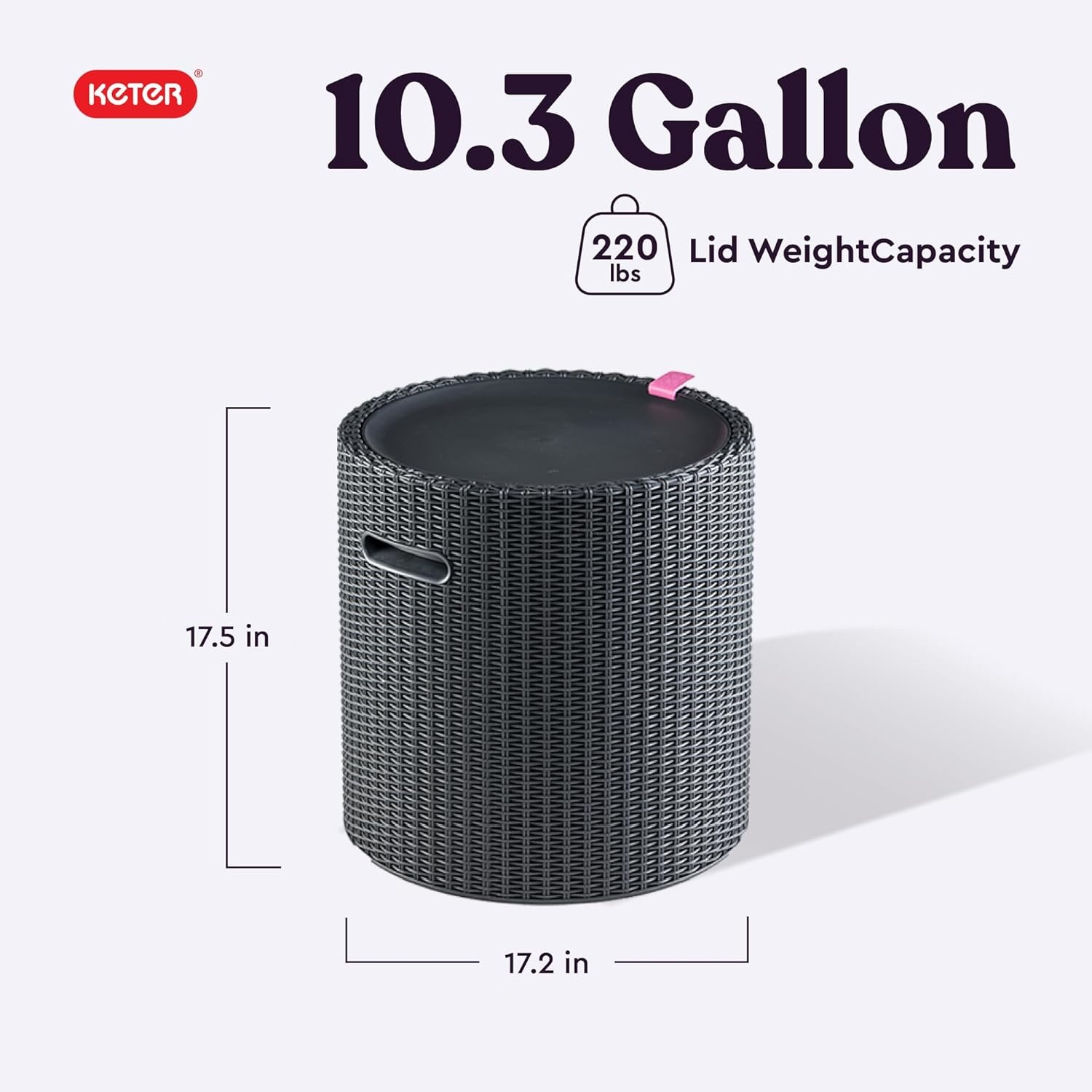 image:imageKeter Cool Side Table Cooler 3 in 1 Outdoor Patio Table and Ice Chest Storage Ideal Hot Tub Table Decor and Outdoor Patio Bar Portable Bar CappuccinoGraphite