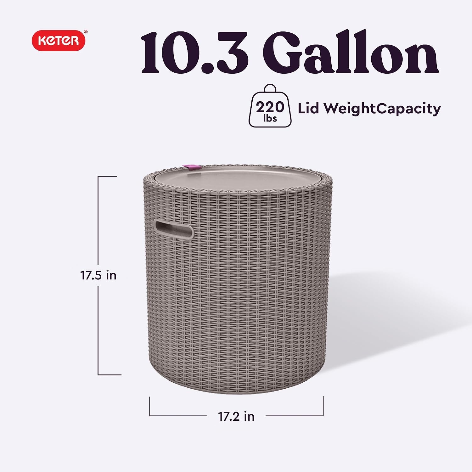 image:imageKeter Cool Side Table Cooler 3 in 1 Outdoor Patio Table and Ice Chest Storage Ideal Hot Tub Table Decor and Outdoor Patio Bar Portable Bar CappuccinoTaupe