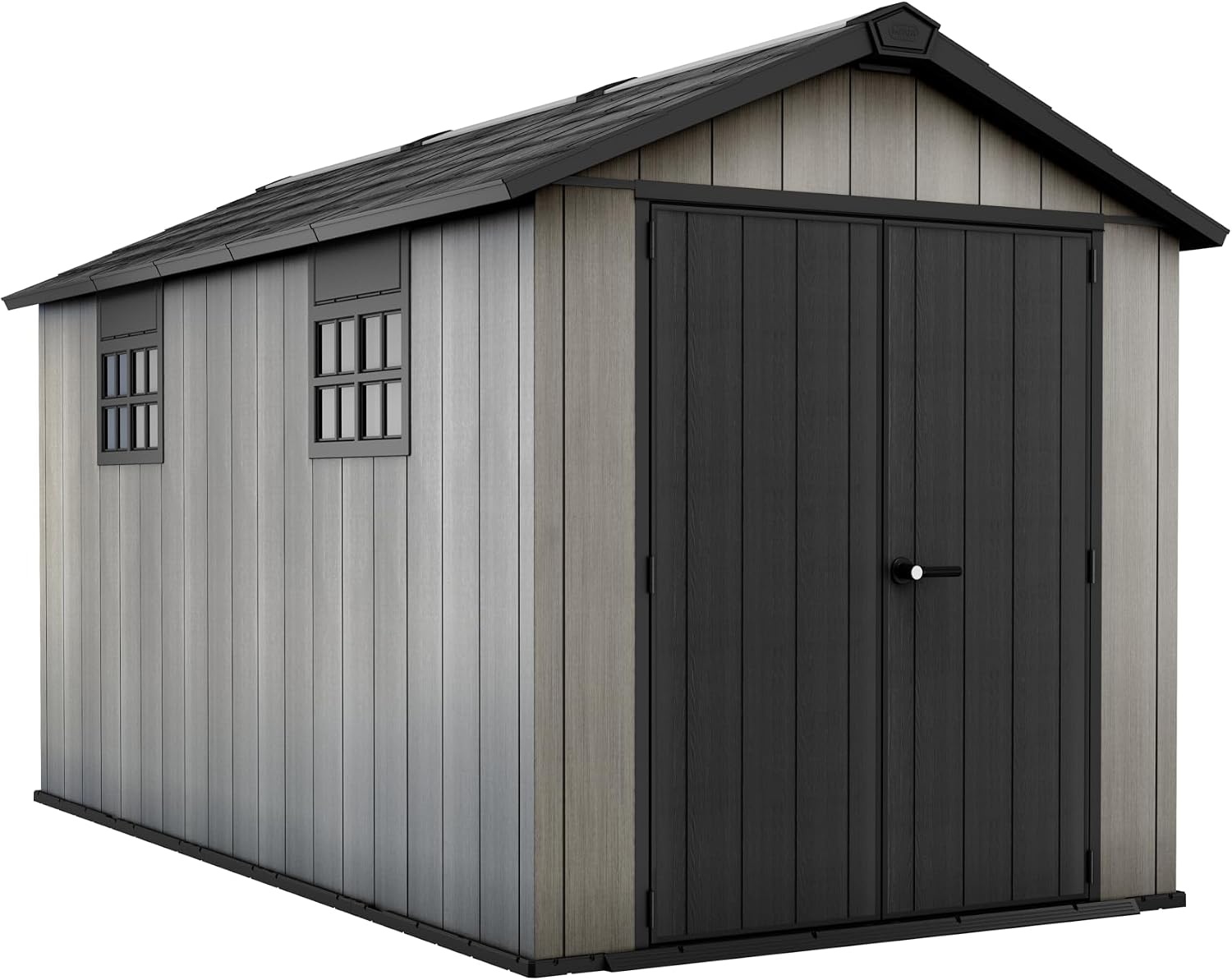 image:imageKeter Oakland Extension 75x13 Ft AllWeather Storage Shed with Skylight Window Builtin Ventilation Customizable Walls amp Lockable Double Doors Grey