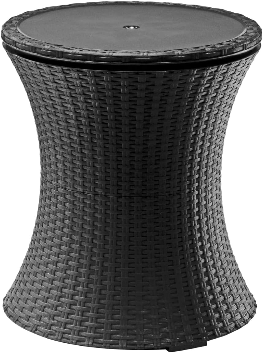 image:imageKeter Pacific Cool Bar Outdoor Patio Furniture and Hot Tub Side Table with 75 Gallon Beer and Wine Cooler Dark GreyDark Grey