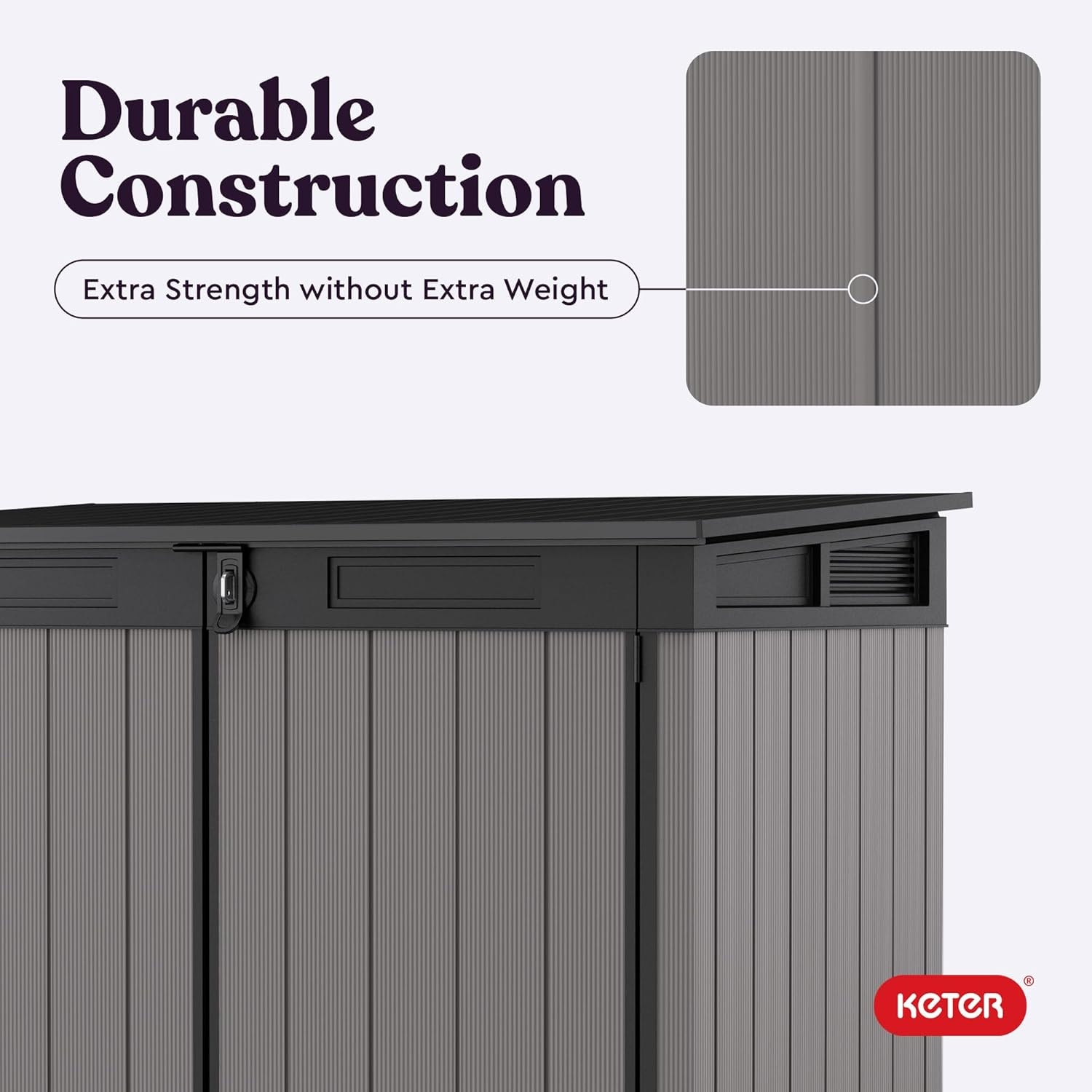 image:imageKeter Premier Jumbo 62 x 43 ft Outdoor Resin Horizontal Storage Shed for Garbage Bins Yard Tools amp Garden Equipment AllWeather Lockable Outdoor Storage