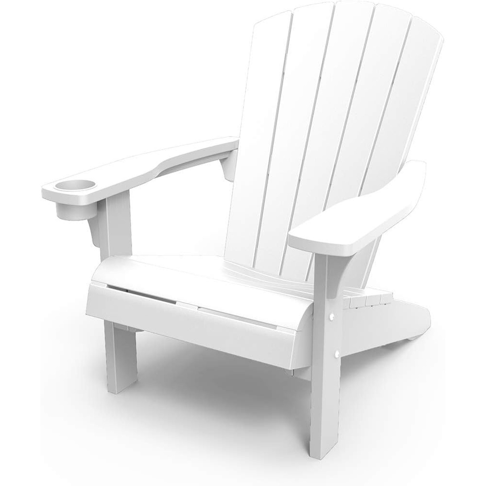image:imageKeter Alpine Adirondack Resin Outdoor Furniture Patio Chairs with Cup HolderPerfect for Beach Pool and Fire Pit Seating White
