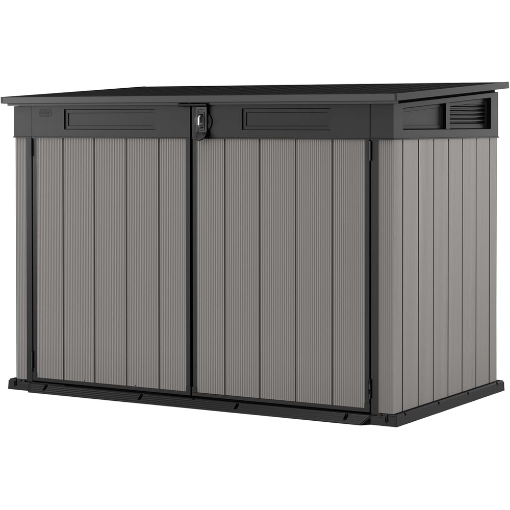 image:imageKeter Premier Jumbo 62 x 43 ft Outdoor Resin Horizontal Storage Shed for Garbage Bins Yard Tools amp Garden Equipment AllWeather Lockable Outdoor Storage