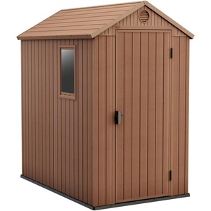 image:imageKeter Darwin 4x6 Resin Outdoor Storage Shed KitPerfect to Store Patio Furniture Garden Tools Bike Accessories Beach Chairs and Lawn Mower Brown