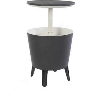 image:imageKeter Modern Cool Bar Outdoor Patio Furniture and Hot Tub Side Table with 75 Gallon Beer and Wine Cooler TealGrey