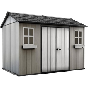 image:imageKeter Oakland 11 x 75 Ft Spacious Heavy Duty Storage Shed for Organizing Garden Accessories and Outdoor Tools with Double Doors High Ceiling Gray